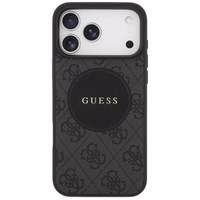Guess 4G Circle Classic Logo Magnētiskais viedtālruņa apvalks iPhone 17 Pro Max - melns