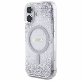 Guess HC sveķu apakšas spīdums MagSafe apvalks iPhone 16 - sudraba