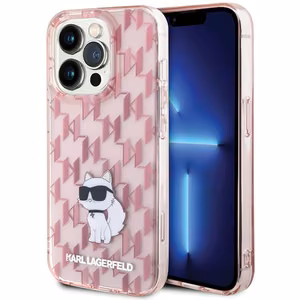 Karl Lagerfeld Monogram Choupette case for iPhone 15 Pro Max - pink