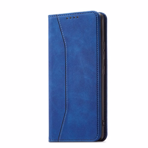 Magnet Fancy viedtālruņa apvalks Samsung Galaxy S22+ (S22 Plus) ar maku un karšu turētāju, zils