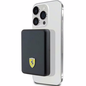 Внешний аккумулятор Ferrari Metal Logo MagSafe 15W 5000mAh - чёрный