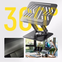 Wozinsky WRS-CPY84SB 360 alumīnija klēpjdatora un planšetdatora statīvs + bezmaksas viedtālruņa statīvs - melns