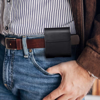 ROYAL universāls horizontāls ādas jostas apvalks izmērs V SAMSUNG FLIP 1 / 2 / 3 / 4 / HUAWEI P50 Pocket / MOTOROLA RAZR 5G melns