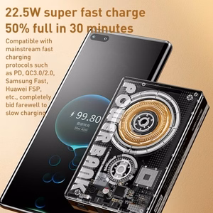 Portatīvais lādētājs WK Design WP-331 melns 10000mAh (Bezvadu uzlāde 15W / PD 20W / QC3.0 22.5W)