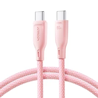 Joyroom Multi-Color sērijas S-A34 USB-C / USB-C PD 60W 1m kabelis - rozā