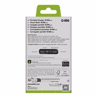 Portatīvais lādētājs SBS TTBB10000FASTPD20K 10000 mAh 20W ar Power Delivery - melna