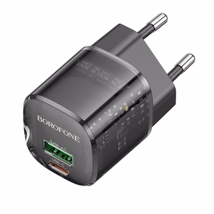 Borofone Сетевое зарядное устройство BN17 Sunlight - USB + Type C - QC 3.0 PD 20W 3A чёрный