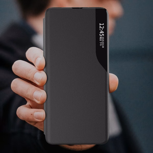 Eco Leather View apvalks ar atveramu vāku un statīva funkciju Samsung Galaxy S22 + (S22 Plus) zils