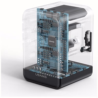 Tīkla lādētājs USAMS Travel Adapter CC310 3xUSB-C 70W 4in1 US/AU/EU/UK melns