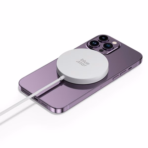 Bezvadu lādētājs BLUE STAR Charing Pad 15w saderīgs ar MagSafe, balts