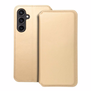 DUAL POCKET grāmatas tipa viedtālruņa apvalks SAMSUNG S23 FE zelta