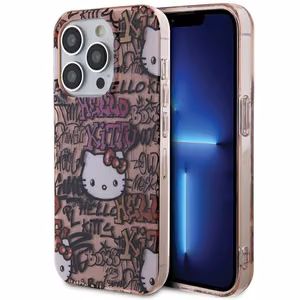Hello Kitty IML Tags Graffiti case for iPhone 15 Pro Max - pink