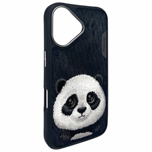 Nimmy Big Eyed Pet 2.0 Panda Viedtālruņa apvalks priekš iPhone 16 - melns