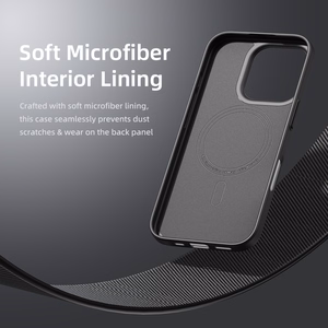 Rock Īpaši plāns Aramīda šķiedras Kevlar 600D viedtālruņa apvalks Iphone 16 Pro melns