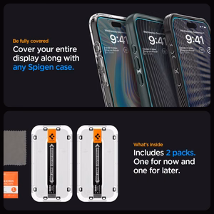 Spigen Glas.tR EZ Fit rūdītais stikls iPhone 15 Pro - 2 gab.