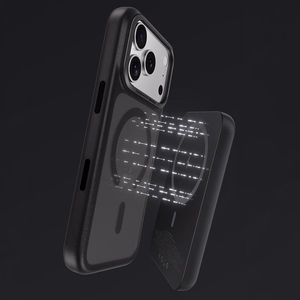 Benks Magnetic Mist maciņš ar metāla rāmi (C.K.FF.AP.BK.0072) iPhone 18 Pro/17 Pro, melns, ar kameras vadības pogu