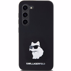 Силиконовый чехол Karl Lagerfeld Choupette Metal Pin для Samsung Galaxy S24 - чёрный