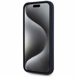 RED BULL viedtālruņa apvalks IPHONE 15 Pro Max saderīgs ar MagSafe RBHMP15X24SIOLVR (Silikona ORBR20 logotips sarkana apmale) tumši zila