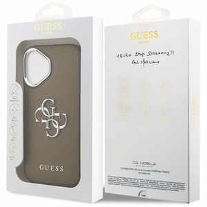 Guess graudainas lielā 4G klasiskā logotipa vāciņš iPhone 17 – brūns