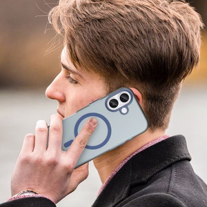 Magnetic Abrasive iPhone 17 Case Compatible with MagSafe - Matte Blue