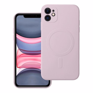 SILICONE MAG COVER viedtālruņa apvalks, saderīgs ar MagSafe, IPHONE 11 rozā