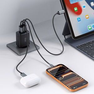 Tech-Protect NCA65W-GAN 3 portu 65 W sienas lādētājs - melns