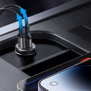 Joyroom JR-CCN06 30W 2x USB-C mini automašīnas lādētājs metāla - melns