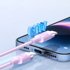 Orico CDX 60W 3A Power Delivery USB-C - USB-C 1m kabelis - violets