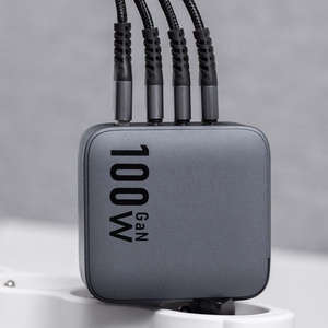 FORCELL F-ENERGY GaN VT-46 pelēks ceļojuma lādētājs 3 x Type C + USB A PD QC4.0 5A 100W ar PD