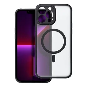 Pilnībā matēts magnētiskais viedtālruņa apvalks ar MagSafe savietojams ar iPhone 13 Pro Max melns