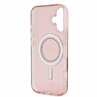 Guess IML Rhinestones Magnētiskais viedtālruņa apvalks iPhone 16 Plus - rozā