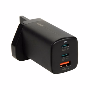 iBOX C-65 melns, GaN 65W universāls lādētājs UK spraudnis