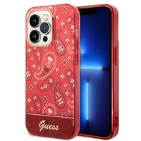 Guess GUHCP14XHGBNHR iPhone 14 Pro Max 6.7" sarkans/sarkans cietais apvalks Bandana Paisley