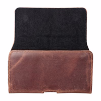 ROYAL Crazy Horse universāls horizontāls ādas jostas apvalks izmērs L IPHONE 12 / 12 PRO / 13 / 13 PRO / 14 / 14 PRO / SAMSUNG S10 / S20 / S21 / A40 / HUAWEI P8 LITE / P30 / P40 / P9 LITE brūns