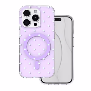 Bubble Dots Mag maciņš, paredzēts iphone 15 Pro 6,1", violets