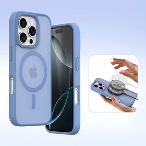 Dux Ducis Lawa ādas apvalks iPhone 16 Pro Max ar noņemamu magnētisko maku - zils