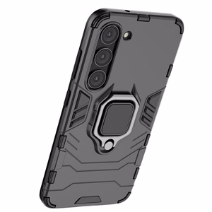 Ring Armor viedtālruņa apvalks Samsung Galaxy S23 bruņots pārsegs magnētiskais turētājs gredzens melns