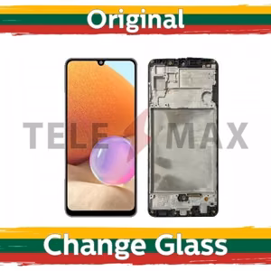 Oriģināls Samsung A325 Galaxy A32 4G LCD ekrāns ar rāmi, melns, Telemax atjaunots