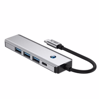 Tech-Protect HB01 HUB adapteris 5in1 USB-C + USB3.0 + HDMI 4K 60Hz + PD100W - pelēks