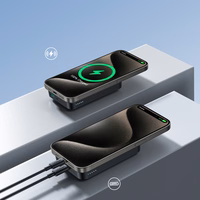 Magnētiskais portatīvais lādētājs Joyroom JR-W020 20W 10000mAh MagSafe + USB-C uz USB-C kabelis 0,25m (melns)