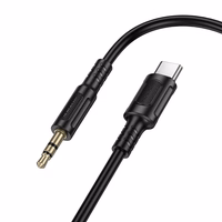 Borofone kabelis AUX BL25B Nice - C tipa savienotājs ar 3,5 mm jack ligzdu - 1 metrs melns