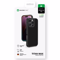 AmazingThing Titan Max Apvalks ar 600D aramīdu šķiedrām iPhone 16 Pro - melns