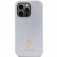Guess Strass Metal Logo viedtālruņa apvalks iPhone 15 Pro - sudraba