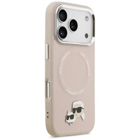 Karl Lagerfeld Karl & Choupette Pins MagSafe apvalks viedtālrunim iPhone 17 Pro - rozā