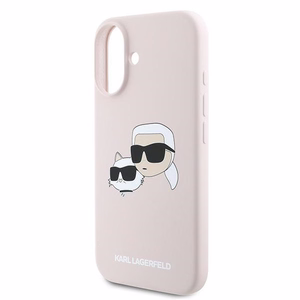 Karl Lagerfeld silikona viedtālruņa apvalks Nauble Heads Print Magnētiskais iPhone 16 Plus - rozā