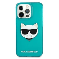 Karl Lagerfeld KLHCP13LCHTRB iPhone 13 Pro / 13 6.1" zils cietais apvalks Spīguļu Choupette Fluo