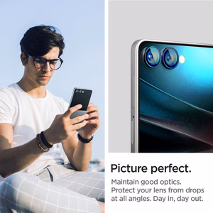 Spigen Optik Pro HD Glas.TR EZ Fit 2 komplekts Kameras aizsargs Samsung Galaxy Z Flip 7 - melns