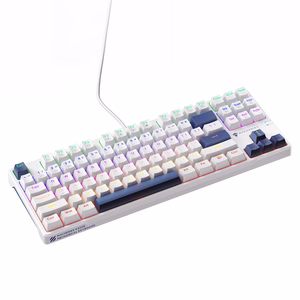 Machenike K500B-B87 Vadu mehāniskā spēļu tastatūra ar apgaismojumu, Red Switch - balts