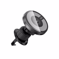 XO automašīnas turētājs magnētiskais CX025 ar bezvadu induktīvo lādētāju 15 W melns gaisa ventilācijas caurums