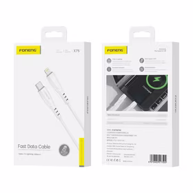 FONENG kabelis X75 USB-C - Lightning PD 27W 1M balts